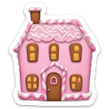 A pink gingerbread house sticker