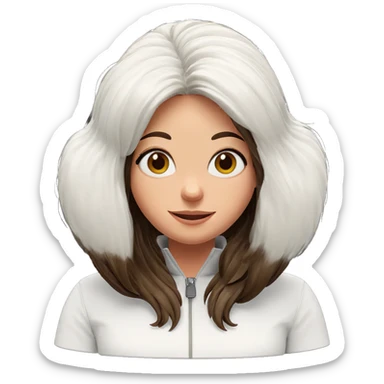 smiling girl with brown hair sticker