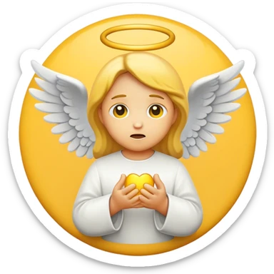 Angel pleading yellow round emoji sticker