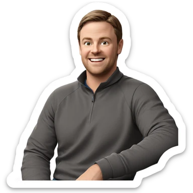 smiling male with brown hair sticker