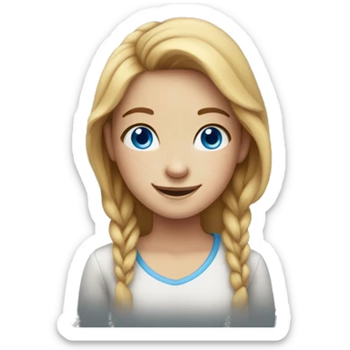 smiling girl with freckles with blue eyes sticker