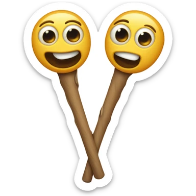 a skinny stick with fat big eyes sticker