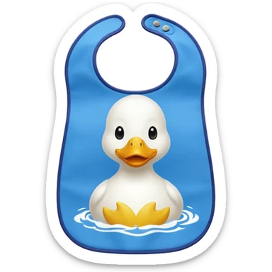 Blue bib with duck print sticker