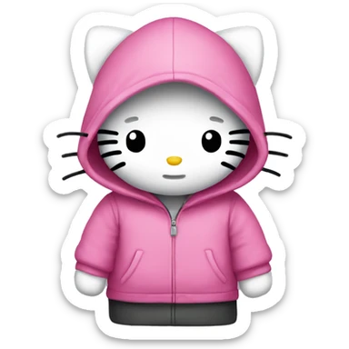 hello kitty with a hoodie  sticker
