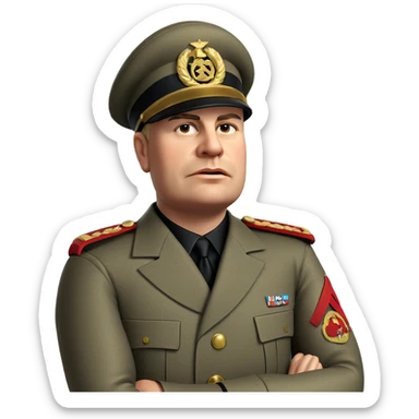 military uniformed boy portrait sticker