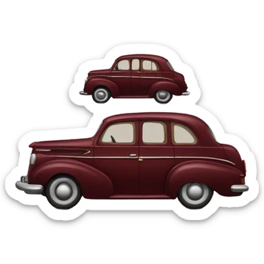 Dark red wintage car sticker