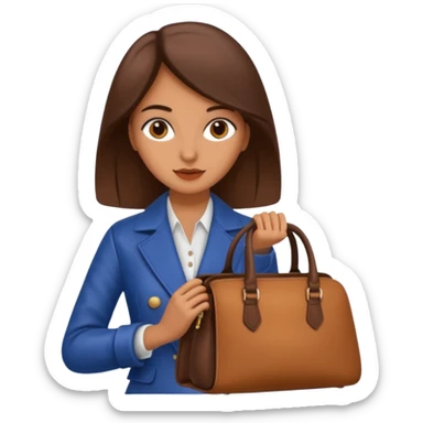 italian female with italian fashion style, holding bag sticker