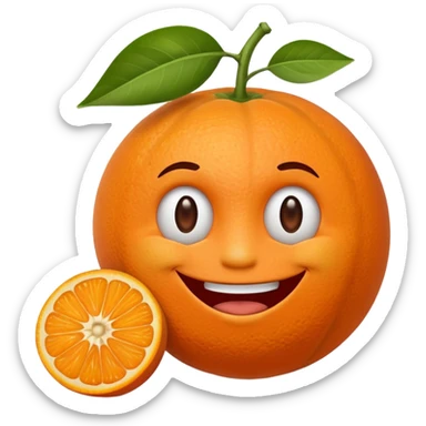 Muscle Orange Fruit Character sticker