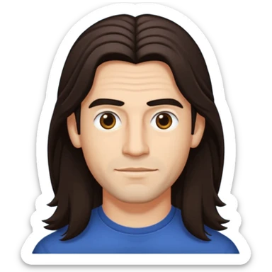 Reginald Arivizu (b.1969) with dark brown long hair sticker