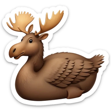 Moose in top of a goose sticker