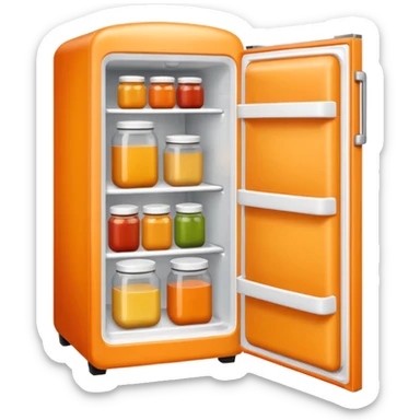 Hi refrigerator ! 
light orange color 
emoji size: 192*192
inside: full of ingridents sticker