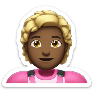 pink powerlifter sticker