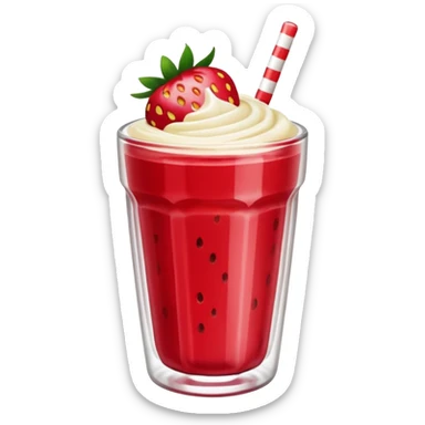 fresas con crema blanca en un vaso sticker
