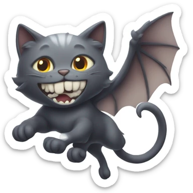 Flying demon cat  sticker