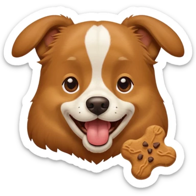 dog eating dog treat sticker