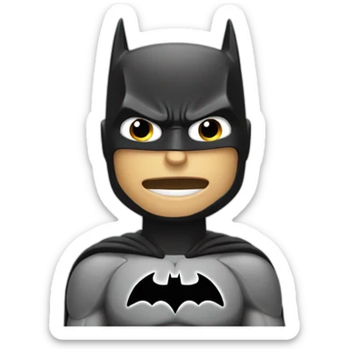 batman showing salute gesture near head sticker