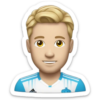 White man Olympique de Marseille supporter sticker