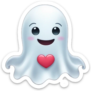 A little cute ghost in love sticker