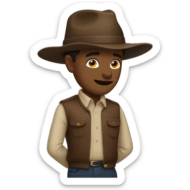 A brown guy Tipping his hat sticker