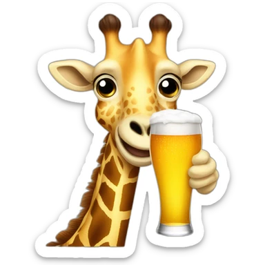 giraffe holding a beer sticker