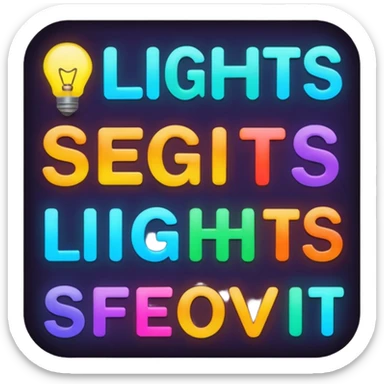 I need a stencil text for SF Lights, colorful, inviting sticker