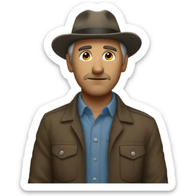 Un homme debout abaisser avec gros ventre sticker