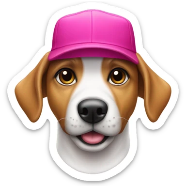 Dog wearing backwards hat in a Tmobile shirt sticker
