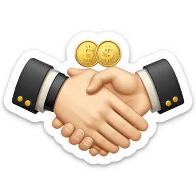 Handshake + money icon sticker