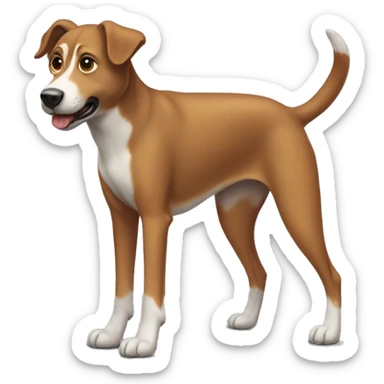 the dog is a brown mongrel with short legs and a long body sticker