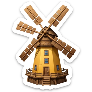 windmill in wind sticker