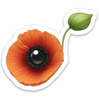 poppy flower with eyes sticker