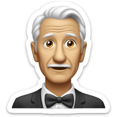 stylish old male portrait with earrings  sticker