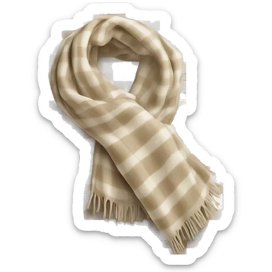 scarf in beige and white plaid sticker