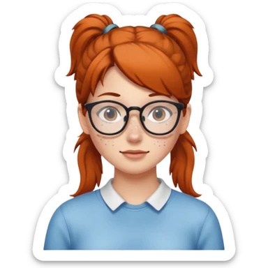 Ponytail Girl with Glasses sticker