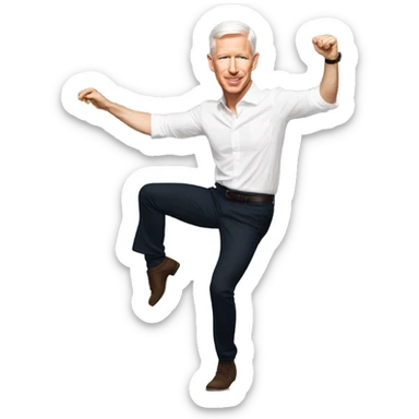 Photorealistic Anderson Cooper hitting the nay nay sticker