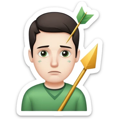 sad man with little money and arrow pointing down sticker