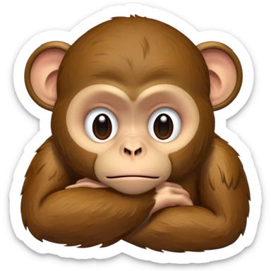 Depressed monkey  sticker