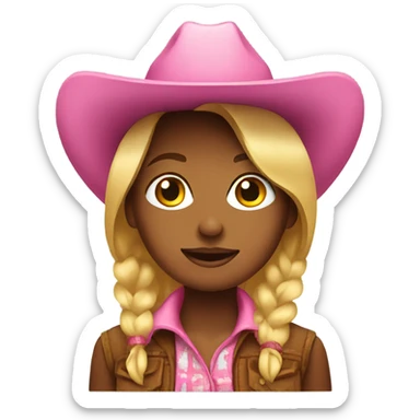 Cowgirl with a pink hat sticker