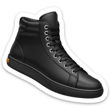 an ios genmoji for a black mid top sneakers sticker