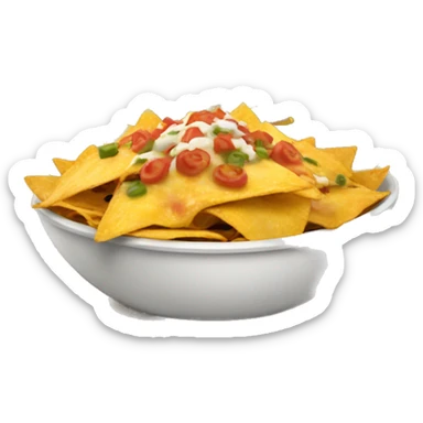 a bowl of loaded nachos sticker