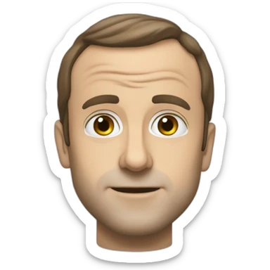 Macron qui fixe avec un regard de haine sticker