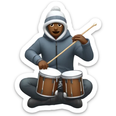 Drummer in the snow sticker