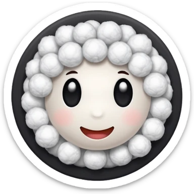 Soft fluffy balls of cotton without any faces on it sticker