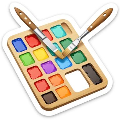 brush and palette knife sticker