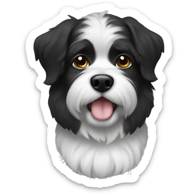 Small black and white shitzhu sticker