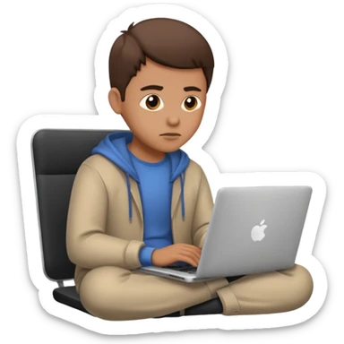a person sitting straight and using laptop sticker