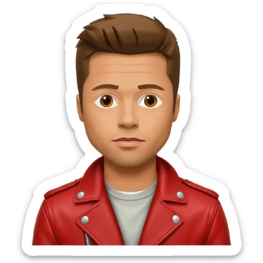 tyler durner personaje pelicula fight club con campera roja, brad pitt sticker
