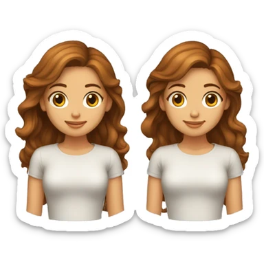 una chica de pelo marron ondulado joven sticker