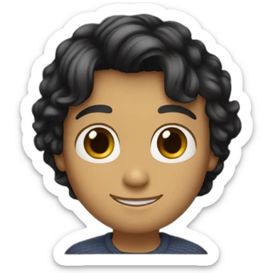 Simon Baker hug a black girl brown eyes and short black hair sticker