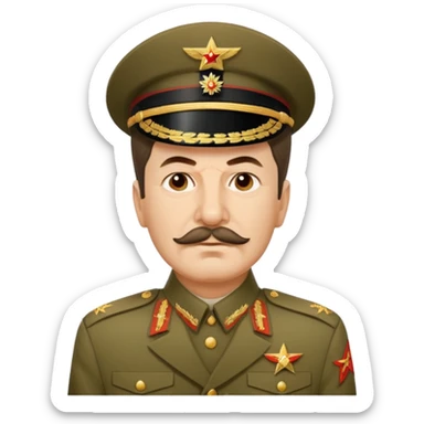 Joseph Stalin, simplified iconic style, no text, neutral expression sticker